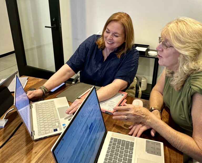 Fractional CFO and outsourced accounting services team working together to meet client needs.